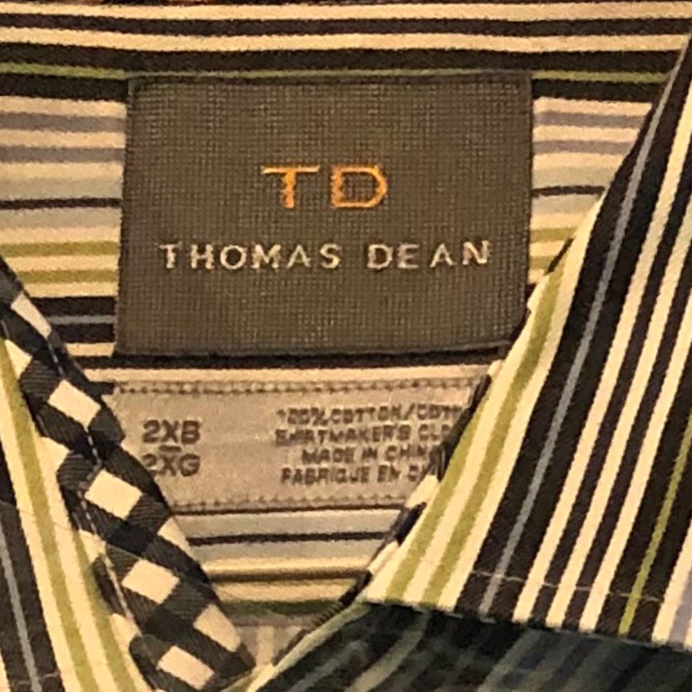 Thomas Dean Fancy Cuff button Down Dress shirt